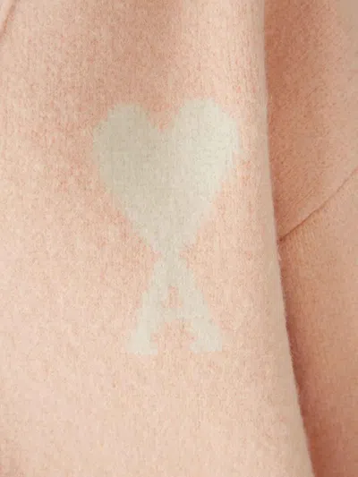 Ami Alexandre Mattiussi Ami Paris Women Ami De Coeur Cardigan With Logo In Pink