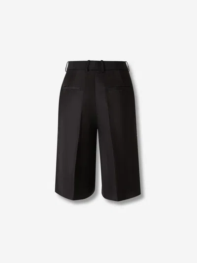 Jil Sander Black Viscose Silk Blend Straight Shorts In Black
