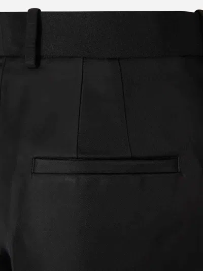 Jil Sander Black Viscose Silk Blend Straight Shorts In Black