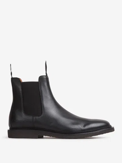 Common Projects Elastic-sided Leather Chelsea Boots In Black