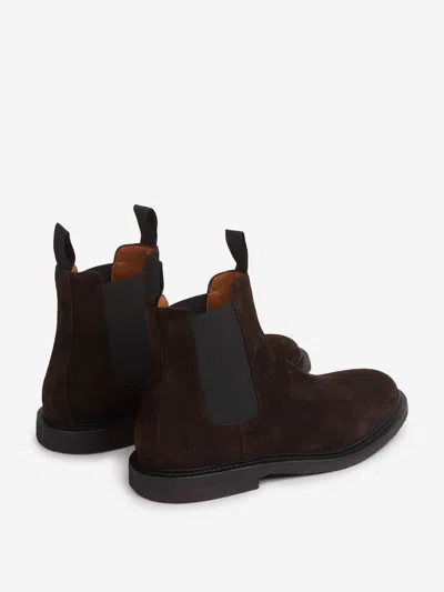 Common Projects Chelsea Classic Ankle Boots In Black Suede In Blue