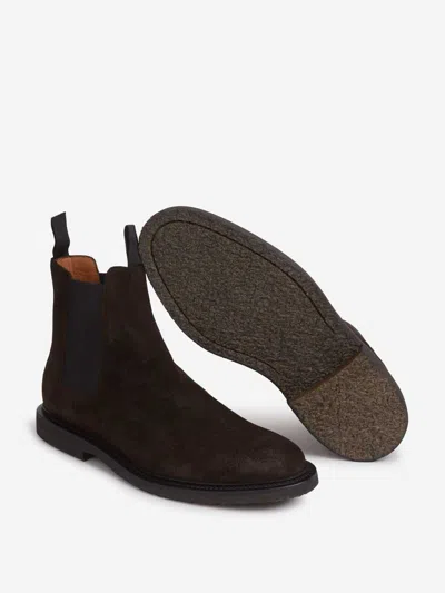 Common Projects Chelsea Classic Ankle Boots In Black Suede In Blue