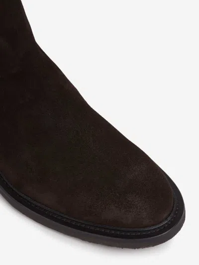 Common Projects Chelsea Classic Ankle Boots In Black Suede In Blue