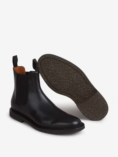 Common Projects Elastic-sided Leather Chelsea Boots In Black