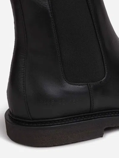 Common Projects Elastic-sided Leather Chelsea Boots In Black