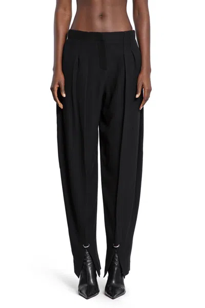 Mugler Women's Pierced Loose Tailored Trousers In Black