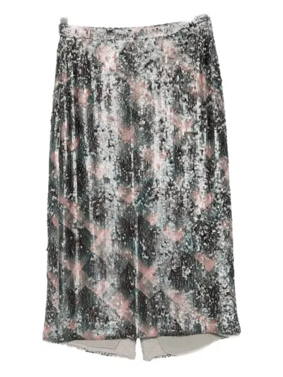 Dries Van Noten Mid-length Skirt Sequin Detail In Multi