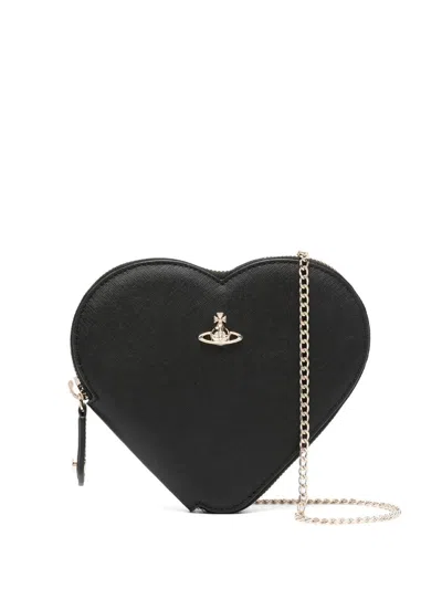 Vivienne Westwood 'new Heart' Crossbody Bag In Black