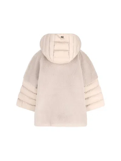 Herno Quilted-panel Faux-fur Jacket In Neutral