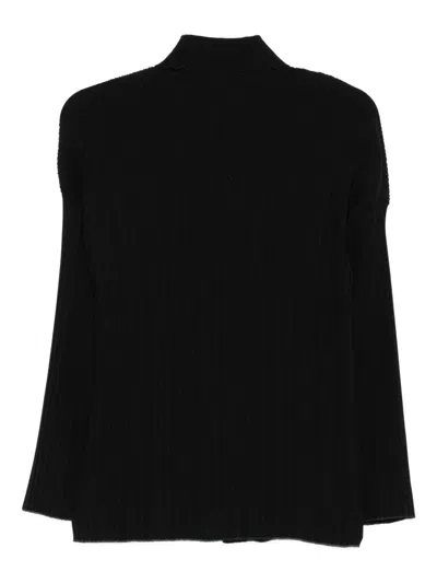 Forte Forte Ribbed Buttton-up Shirt In Black