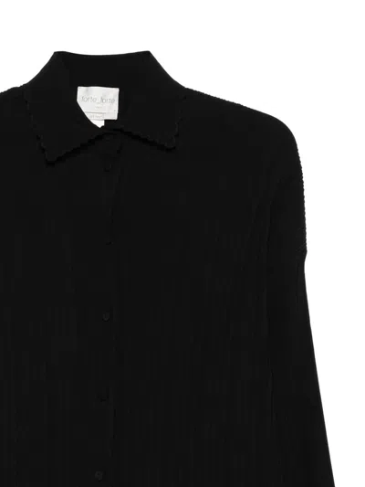 Forte Forte Ribbed Buttton-up Shirt In Black