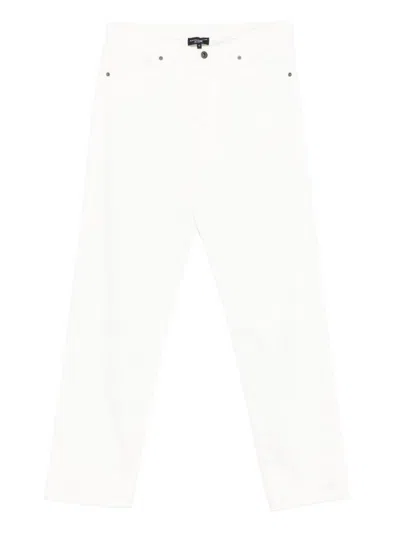 Emporio Armani Trousers With Belt Loops And Five Pockets In White