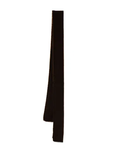 Emporio Armani Luxurious Long Velvet Scarf In Brown