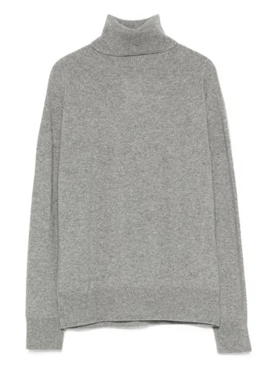 Emporio Armani Luxurious Cashmere Turtleneck Long Sleeve Top In Gray