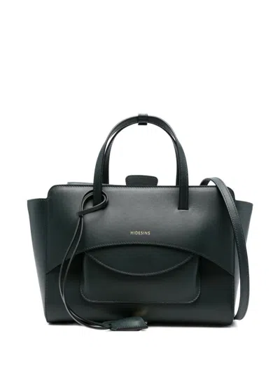 Hidesins Flap Medium Leather Tote In Green