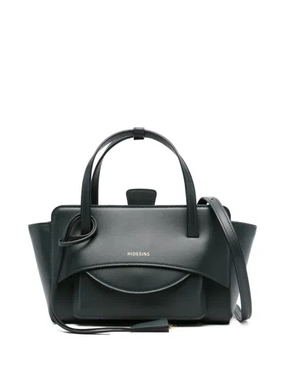 Hidesins Flap Small Leather Tote Bag In Green