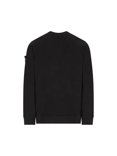 Stone Island Organic Cotton Crew Neck Sweater With English Ribs Knitwear Blue In Blue