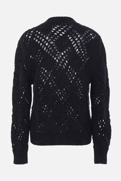 Jil Sander Geometric-pattern Knit Sweater In Blue