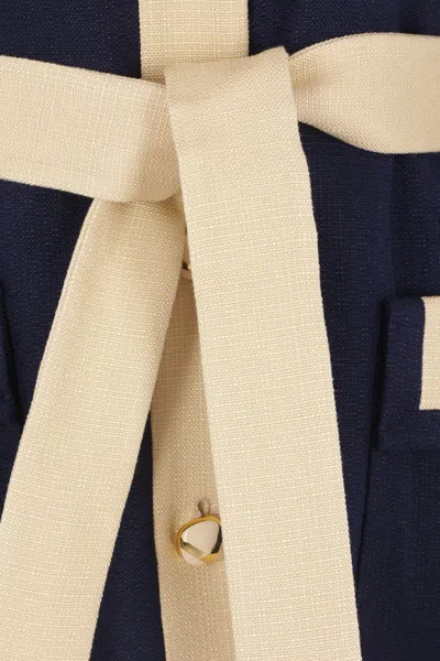 Valentino Collared Single-breasted Coat Jacket With Belted Waist In Black