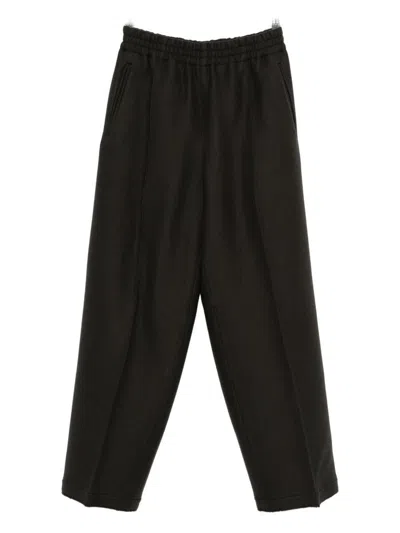 Ami Alexandre Mattiussi Wide-leg Trousers Featuring Elastic Waistband In Black