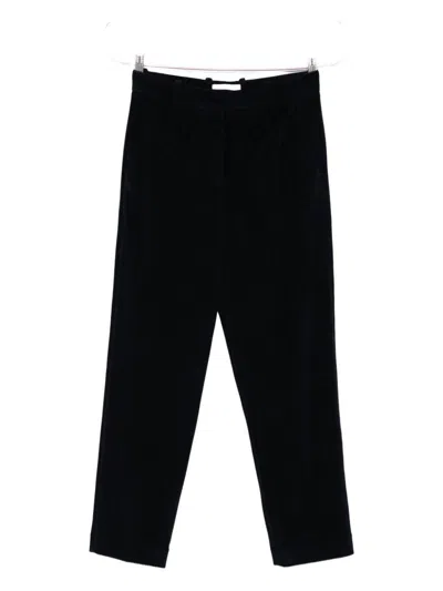 Circolo 1901 Cotton Trousers With Belt Loops And Pockets In Black