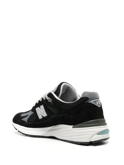 New Balance 991v2 Sneakers With Mesh Panels And Reflective Accents In Multi