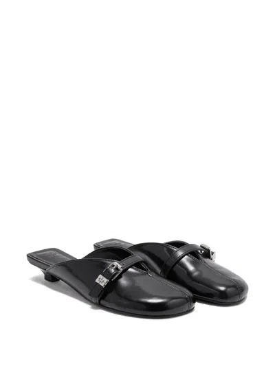 Ganni Klackskor Sue Kitten Heel Mule Box Oleatex Svart In Black