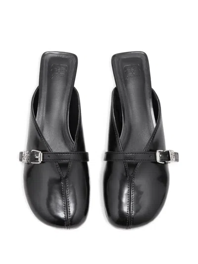 Ganni Klackskor Sue Kitten Heel Mule Box Oleatex Svart In Black