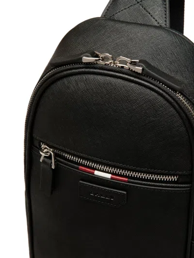 Bally Leather Sling Backpack In Black