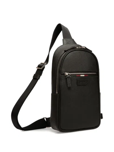 Bally Leather Sling Backpack In Black