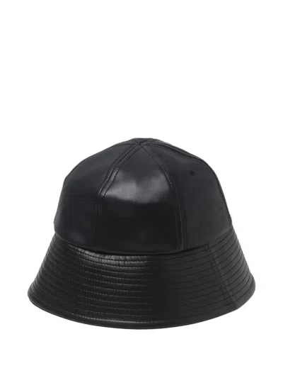 Comme Des Garçons Homme Deux Black Synthetic Leather Mix Bucket Hat In Black
