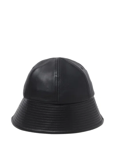 Comme Des Garçons Homme Deux Black Synthetic Leather Mix Bucket Hat In Black