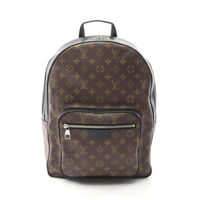 Pre-owned Louis Vuitton Black Brown Monogram Macassar Coated Canvas Monogram Pvc Leather Backpack ()