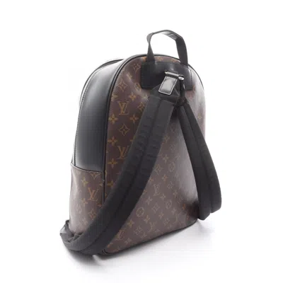 Pre-owned Louis Vuitton Black Brown Monogram Macassar Coated Canvas Pvc Leather Backpack ()