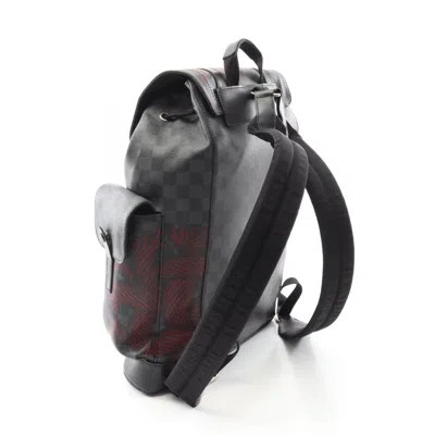 Pre-owned Louis Vuitton Black Damier Graphite Red Color Coated Canvas Backpack ()