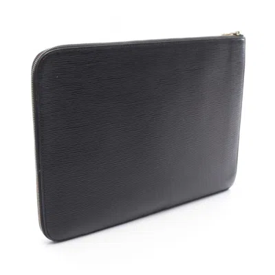 Pre-owned Louis Vuitton Black Leather Clutch Bag ()