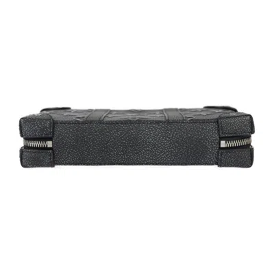 Pre-owned Louis Vuitton Black Leather Clutch Bag Shoulder Bag ()