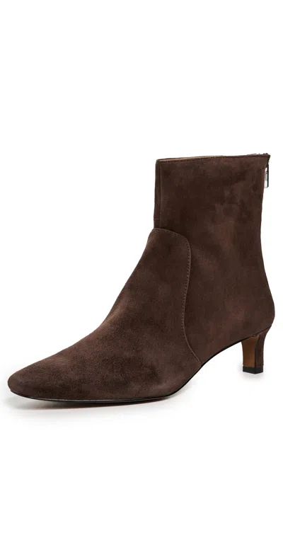 Madewell The Dimes Kitten Heel Boots In Suede Turkish Coffee In Brown