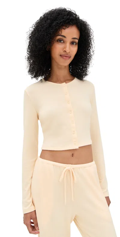Leset Lauren Crop Cardigan In Vanilla In Neutral