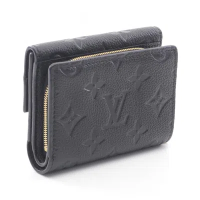 Pre-owned Louis Vuitton Black Leather Wallet (tri-fold) ()