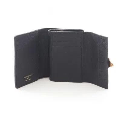 Pre-owned Louis Vuitton Black Leather Wallet (tri-fold) ()