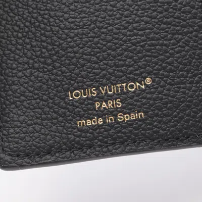 Pre-owned Louis Vuitton Black Leather Wallet (tri-fold) ()