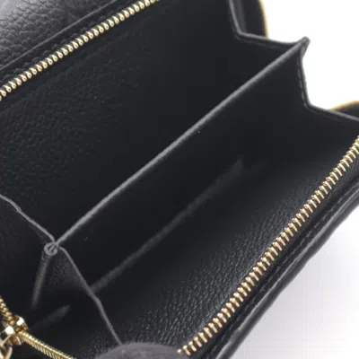 Pre-owned Louis Vuitton Black Leather Wallet (tri-fold) ()