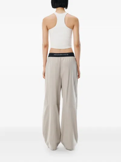 Alexander Wang Wide Leg Pants Featuring Elastic Waistband In Gray