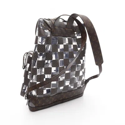 Pre-owned Louis Vuitton Brown Clear Pvc Coated Canvas Backpack ()