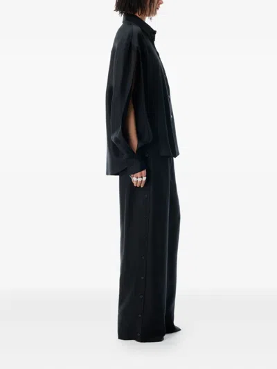 Alexander Wang Slashed Sleeved Shirt In Black