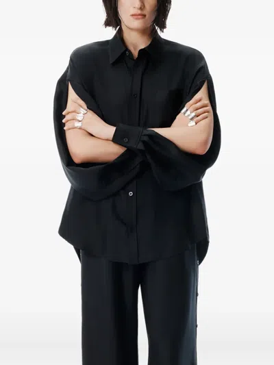 Alexander Wang Slashed Sleeved Shirt In Black