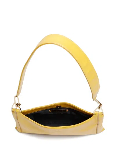 Pre-owned Loewe 皮质单肩包 In Yellow
