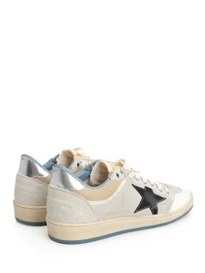 Golden Goose Ballstar Nabuk And Nylon Upper Crack Leather Toe Nylon Tongue Nabuk Star Laminated Heel Leather Spur In Gray