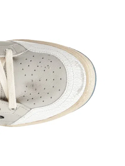 Golden Goose Ballstar Nabuk And Nylon Upper Crack Leather Toe Nylon Tongue Nabuk Star Laminated Heel Leather Spur In Gray